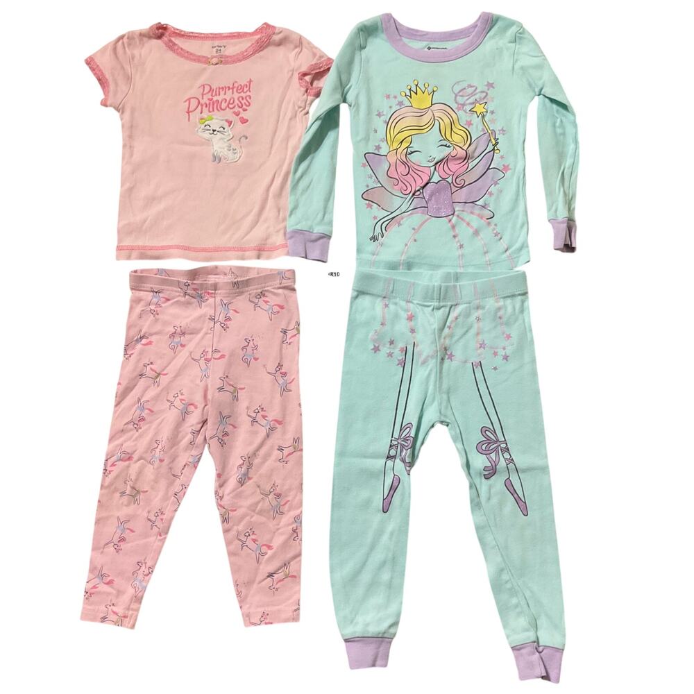 Carter’s Bundle of Girls Clothes size 2T Pink Blue Long Sleeve & Pants